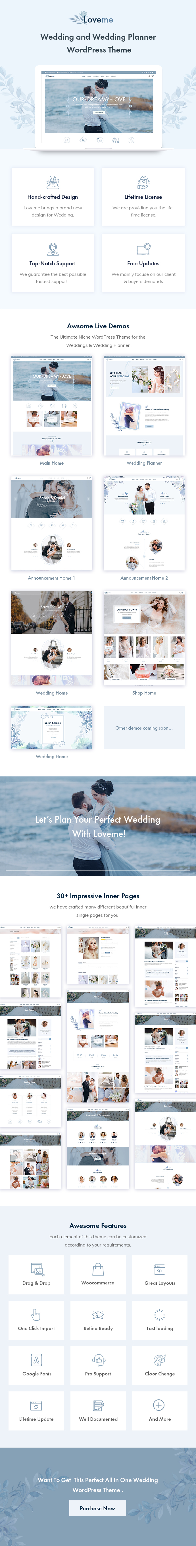 Loveme - Wedding & Wedding Planner WordPress Theme - 1
